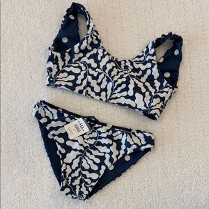 Navy and White Patterned Bikini Set